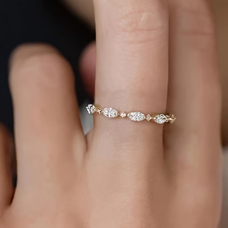 Minimalist And Stylish Eternity Zirconia Stones Rings.