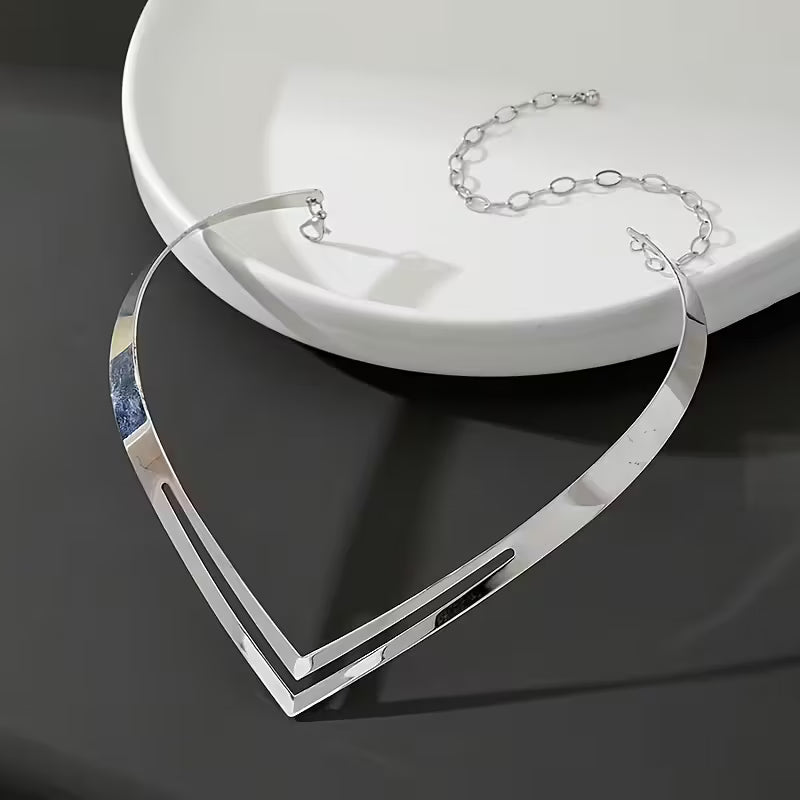 Minimalist Double-Layer V-Shaped Fashion Necklace.