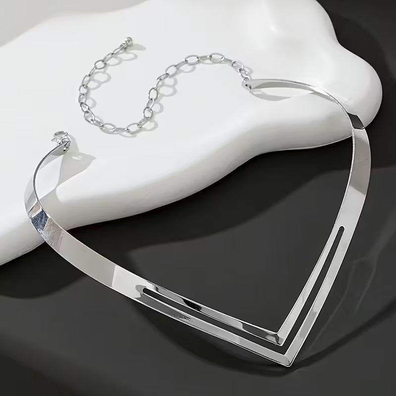 Minimalist Double-Layer V-Shaped Fashion Necklace.