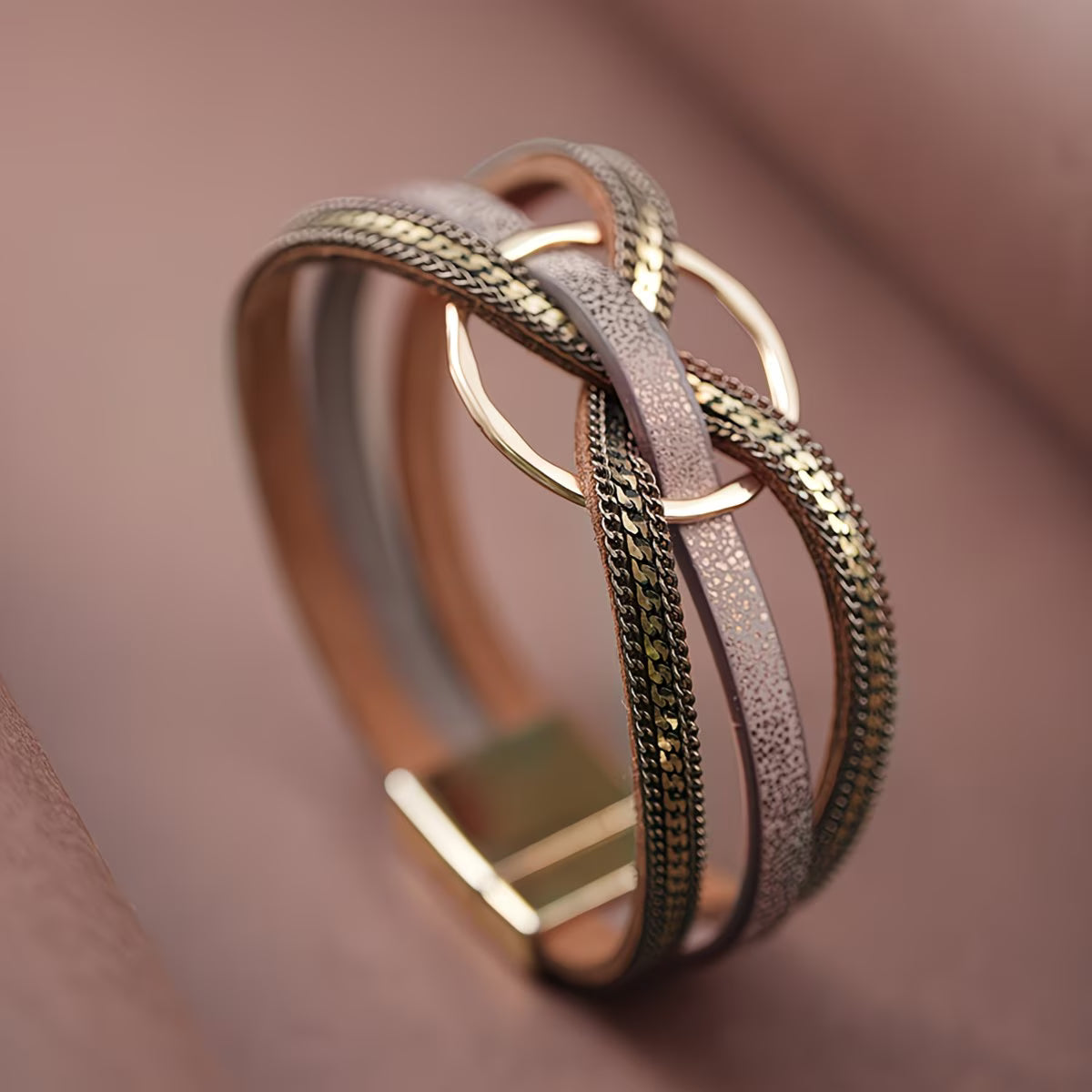 Minimalist Hollow Circle Wrap Bracelet.