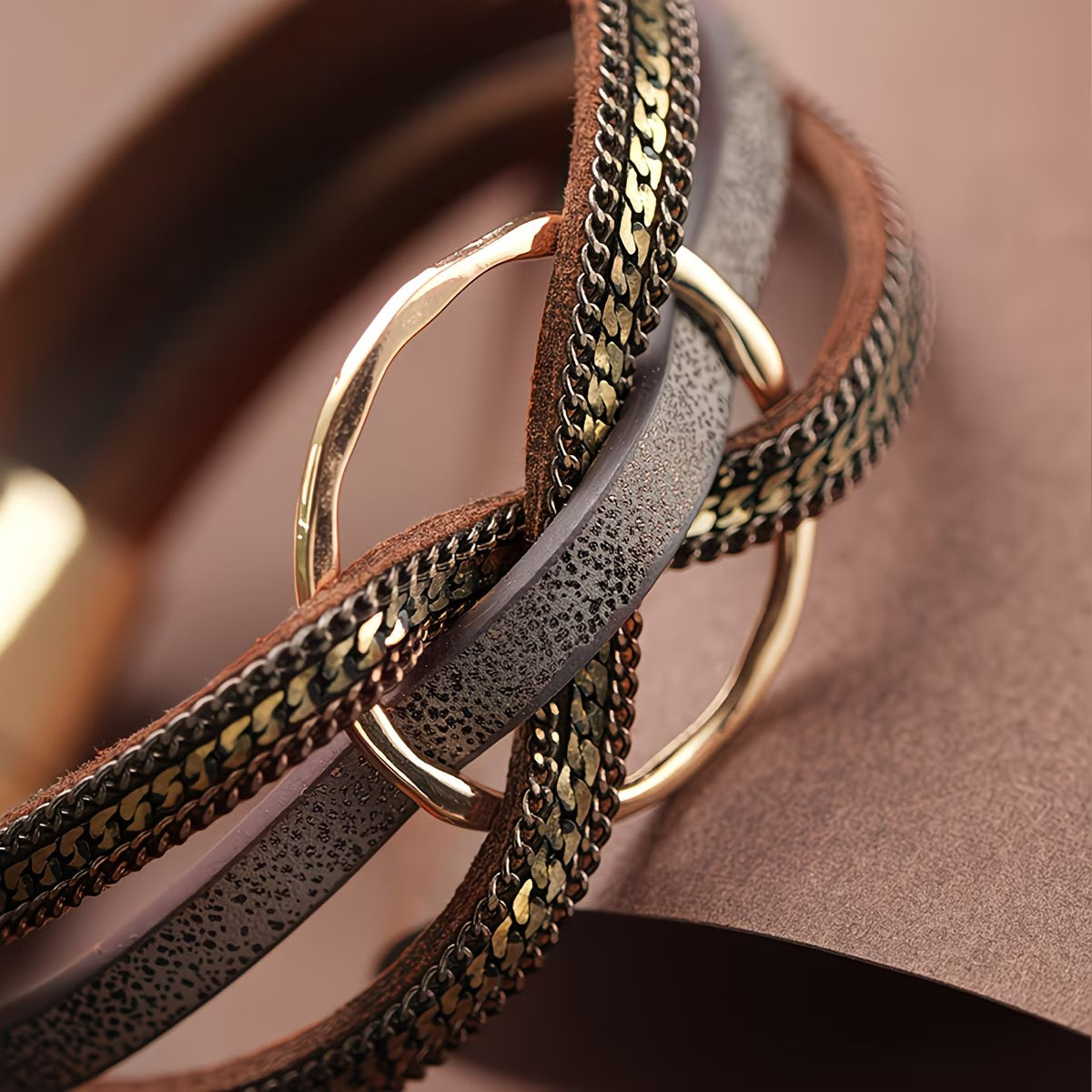 Minimalist Hollow Circle Wrap Bracelet.