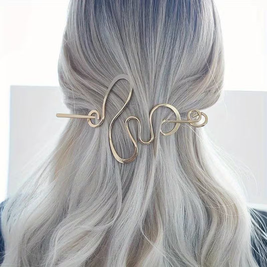 Minimalist "Liquid Metal" Hair Clip for Elegant Styling.