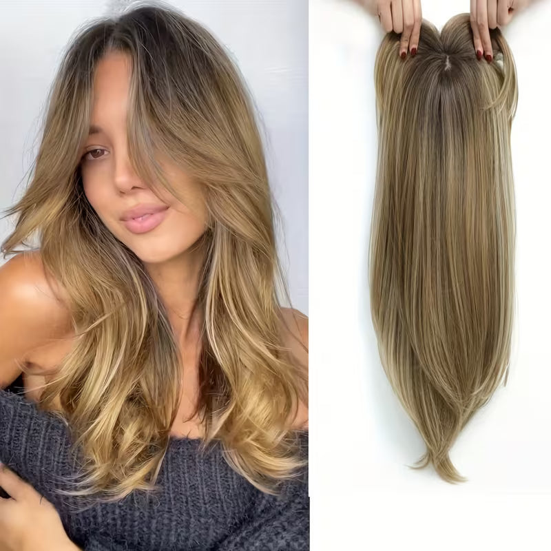 Mixed Blonde Synthetic Hair Topper.