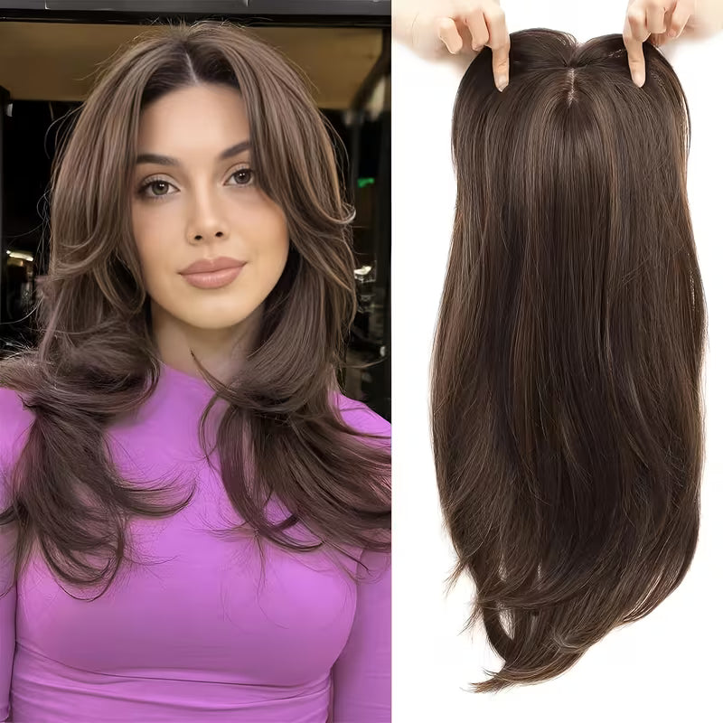 Mixed Blonde Synthetic Hair Topper.