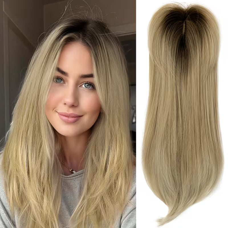 Mixed Blonde Synthetic Hair Topper.