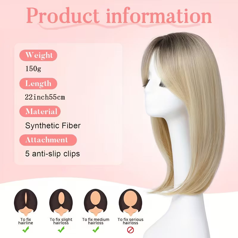 Mixed Blonde Synthetic Hair Topper.
