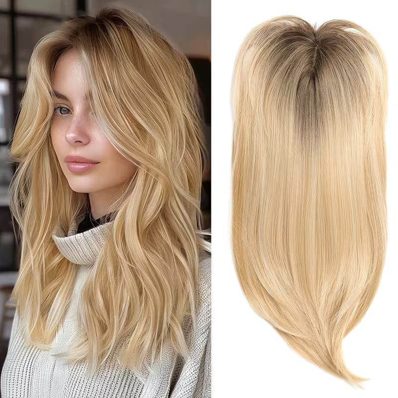 Mixed Blonde Synthetic Hair Topper.