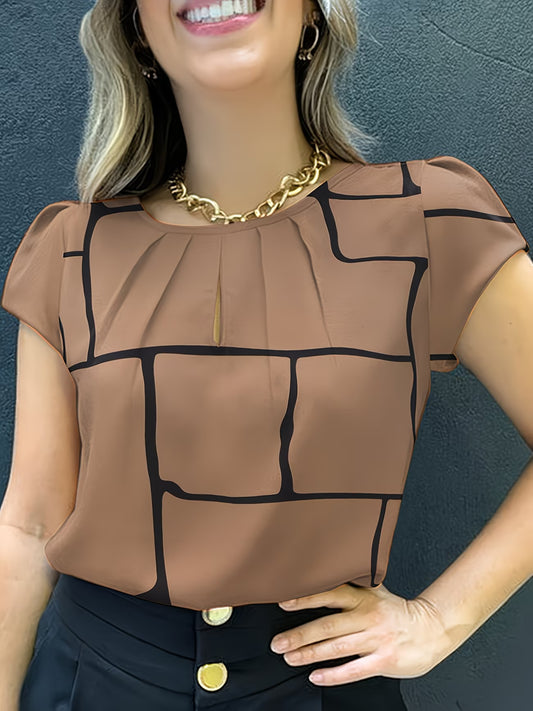 Modern Crew Neck Geometric Shirt.