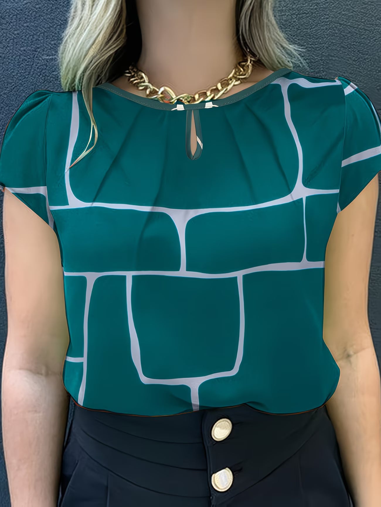 Modern Crew Neck Geometric Shirt.