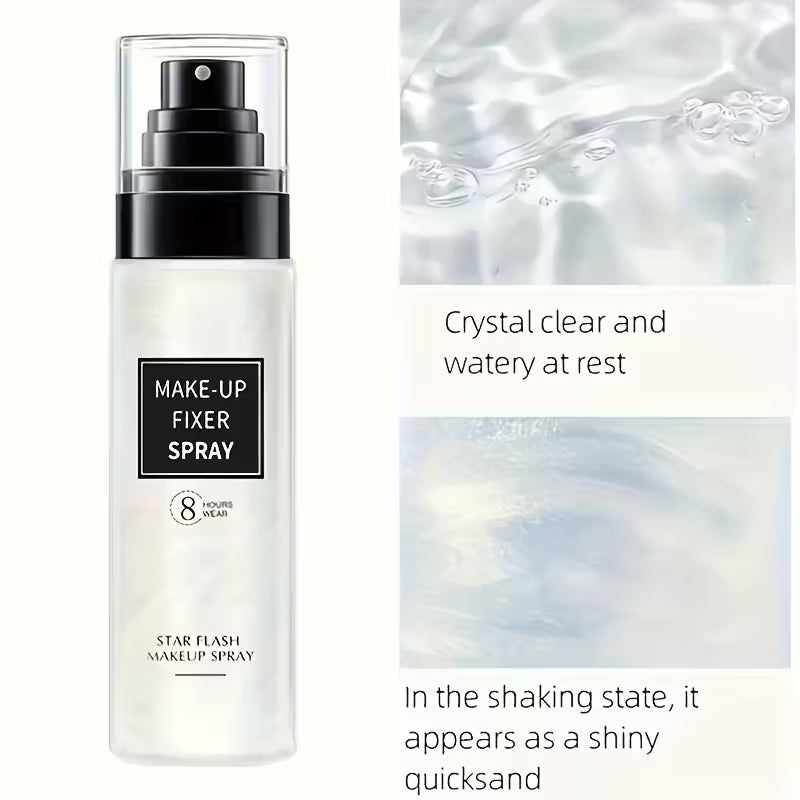 Moisturizing & Glow-Fixing Mist Shimmering Sand Setting Spray.