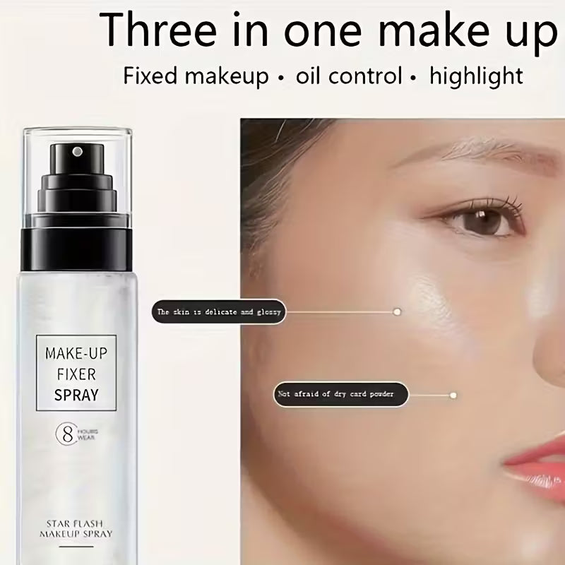 Moisturizing & Glow-Fixing Mist Shimmering Sand Setting Spray.