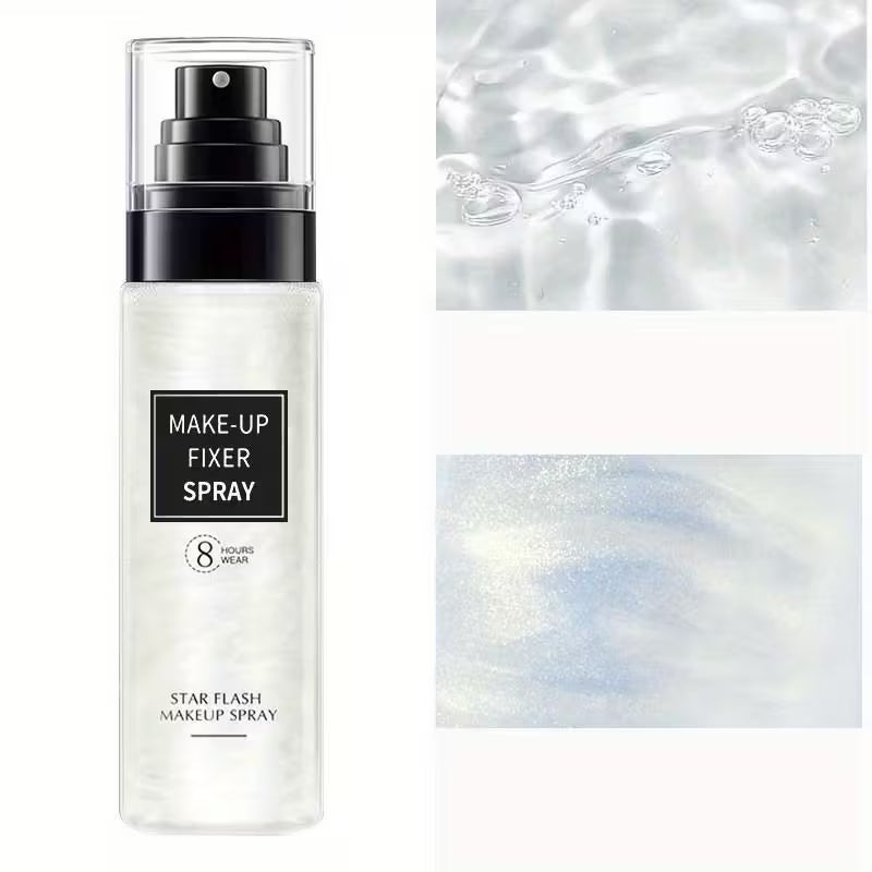 Moisturizing & Glow-Fixing Mist Shimmering Sand Setting Spray.