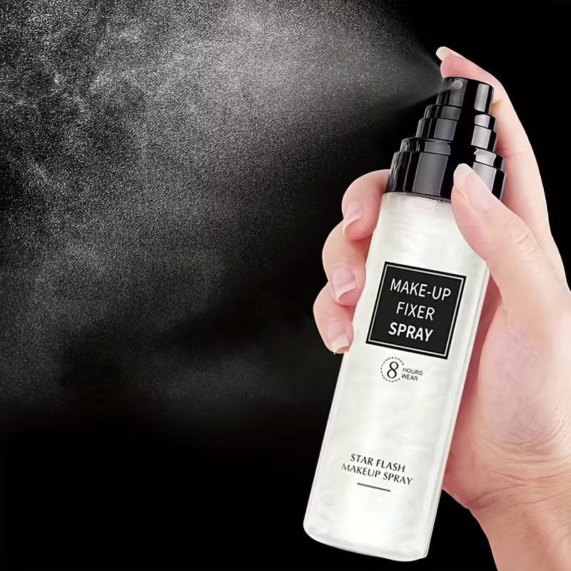 Moisturizing & Glow-Fixing Mist Shimmering Sand Setting Spray.