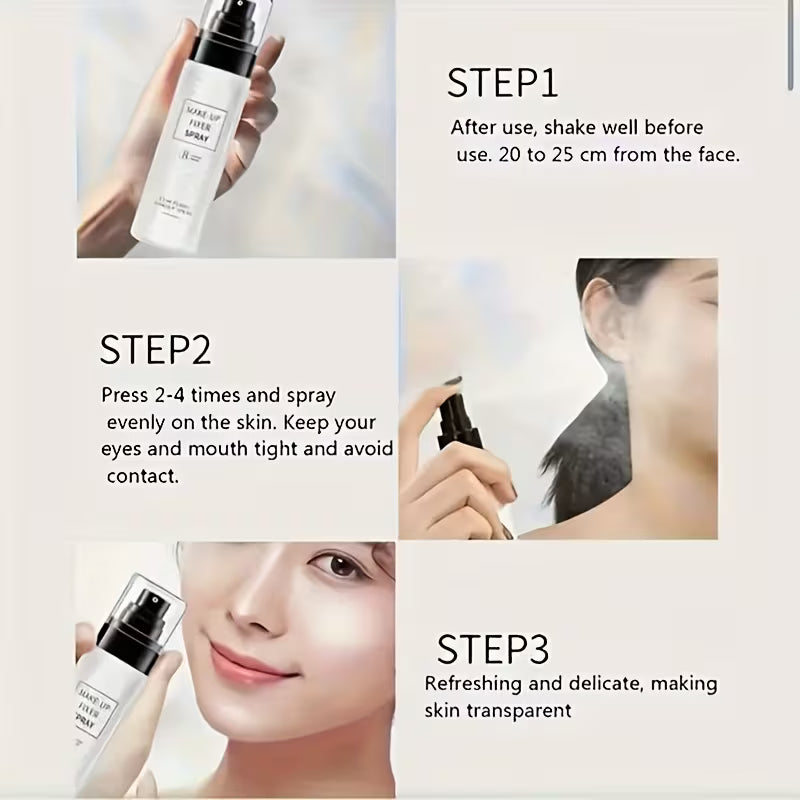Moisturizing & Glow-Fixing Mist Shimmering Sand Setting Spray.