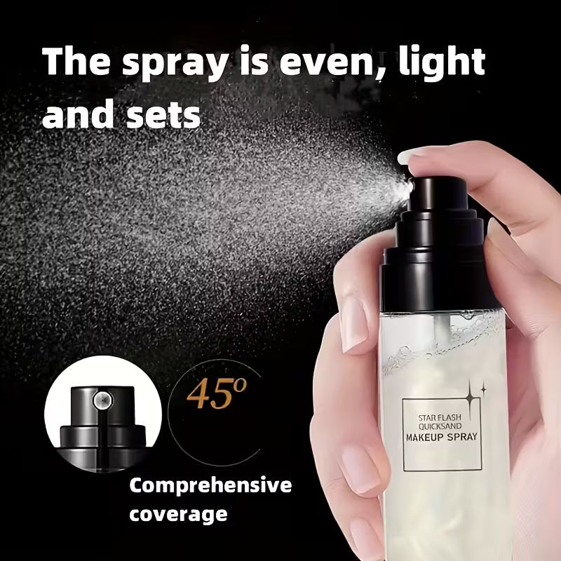 Moisturizing & Glow-Fixing Mist Shimmering Sand Setting Spray.