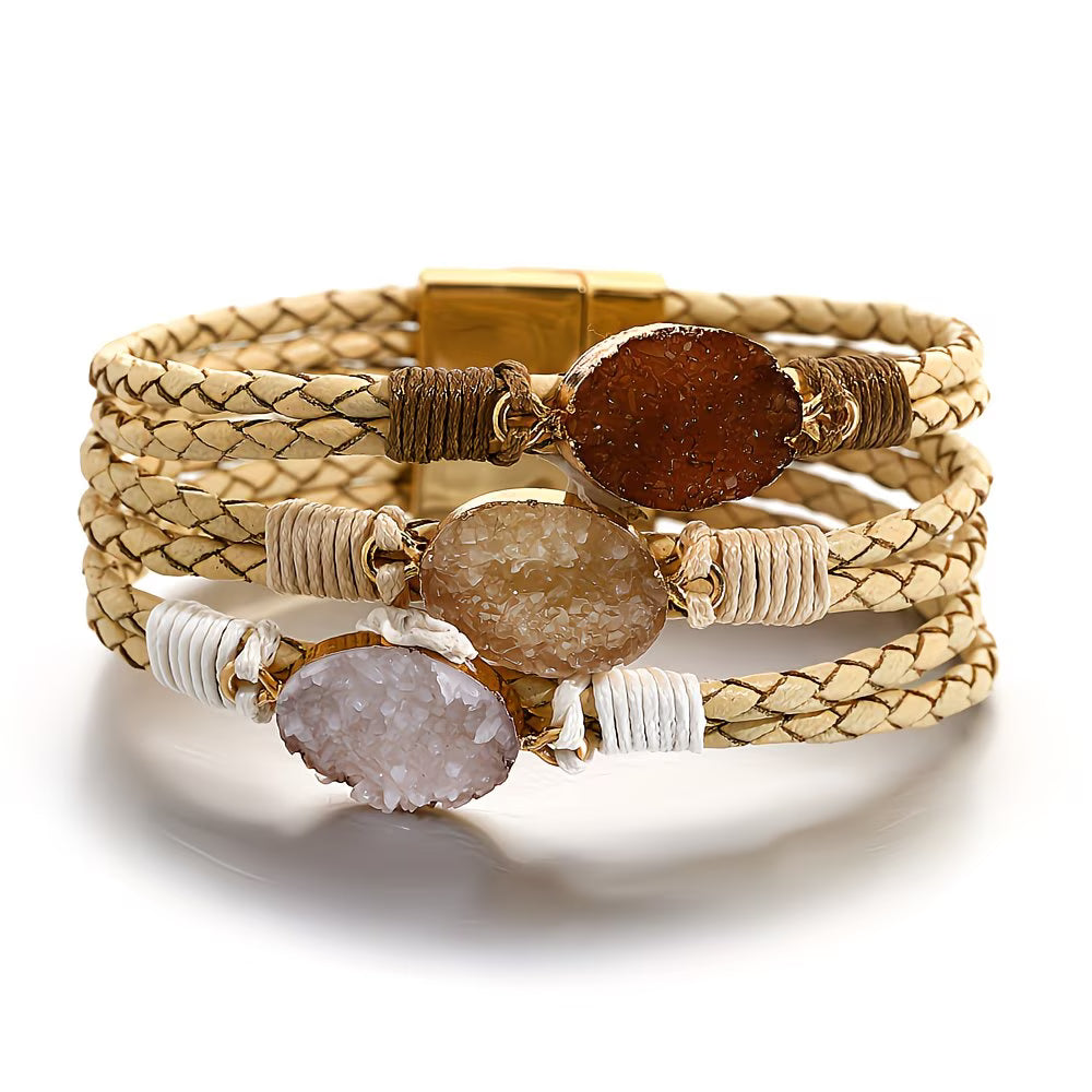 Multi-Layer Leather Wrap Bracelet.