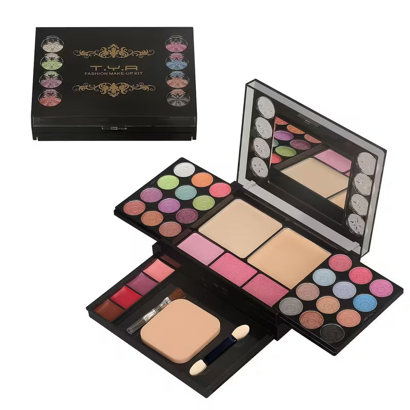 Multicolor Makeup Set with Brushes.
