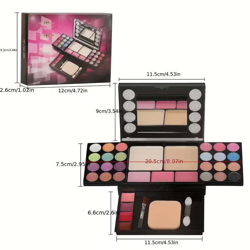 Multicolor Makeup Set with Brushes.