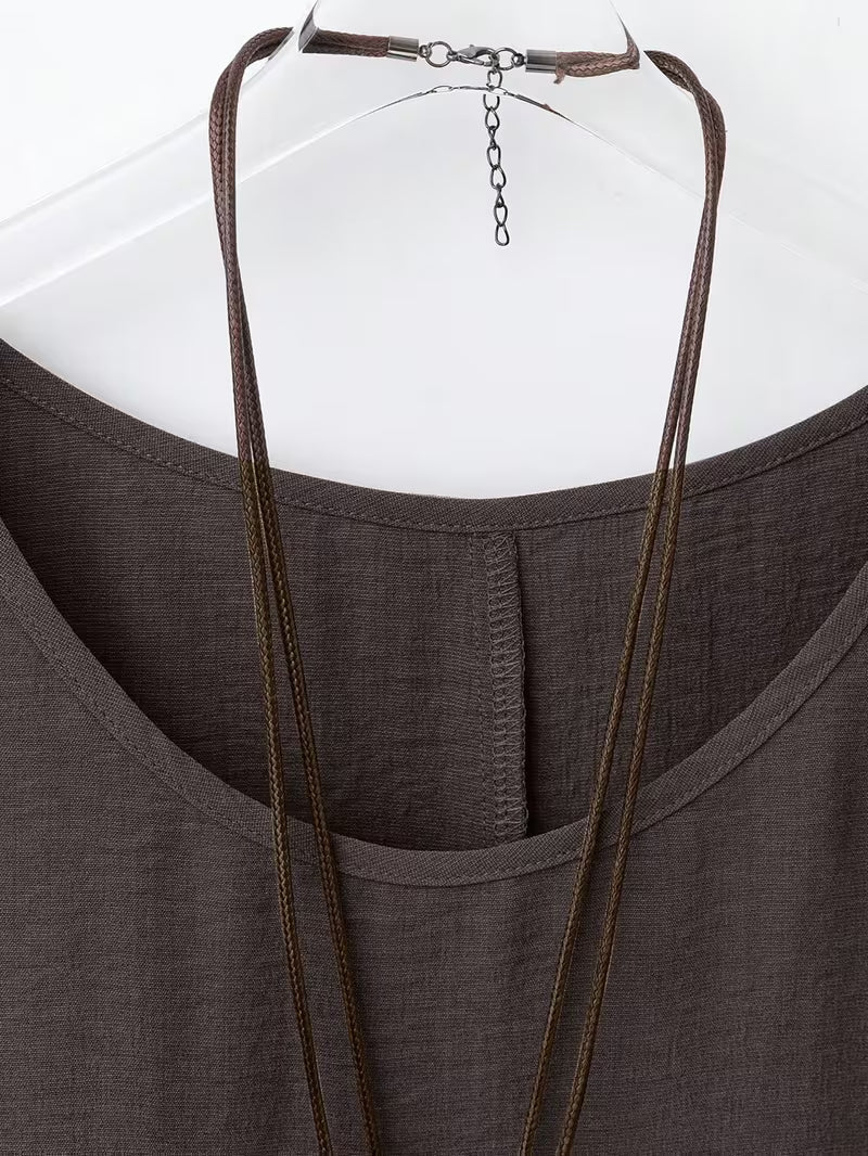 Neck Long Sleeve Bell Sleeve Shirt.