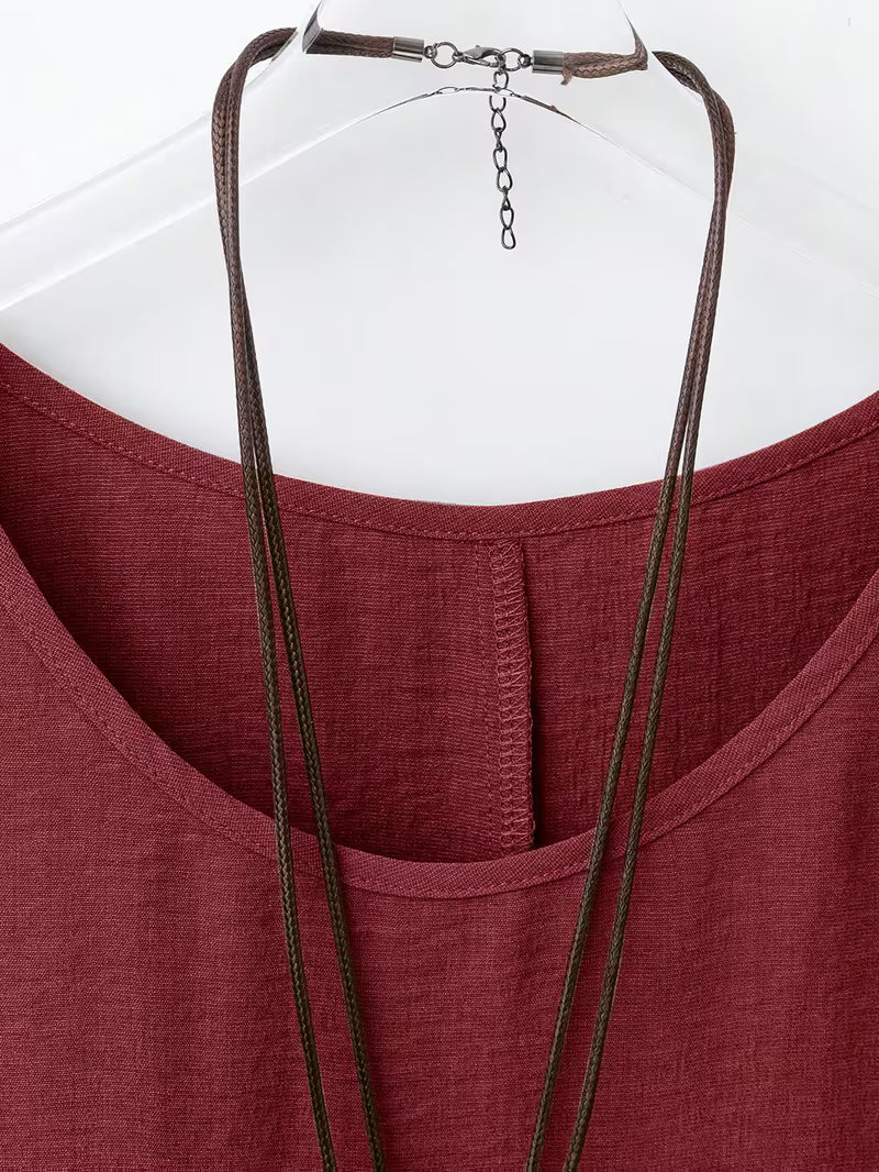 Neck Long Sleeve Bell Sleeve Shirt.