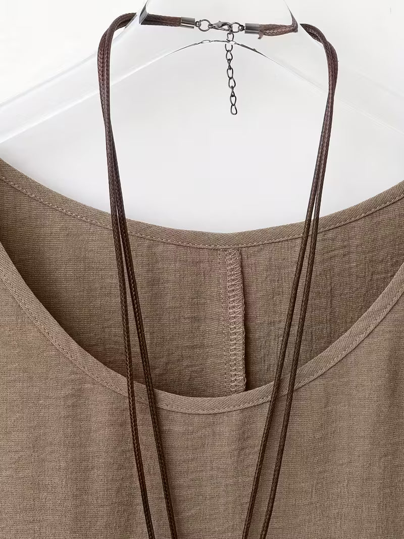 Neck Long Sleeve Bell Sleeve Shirt.