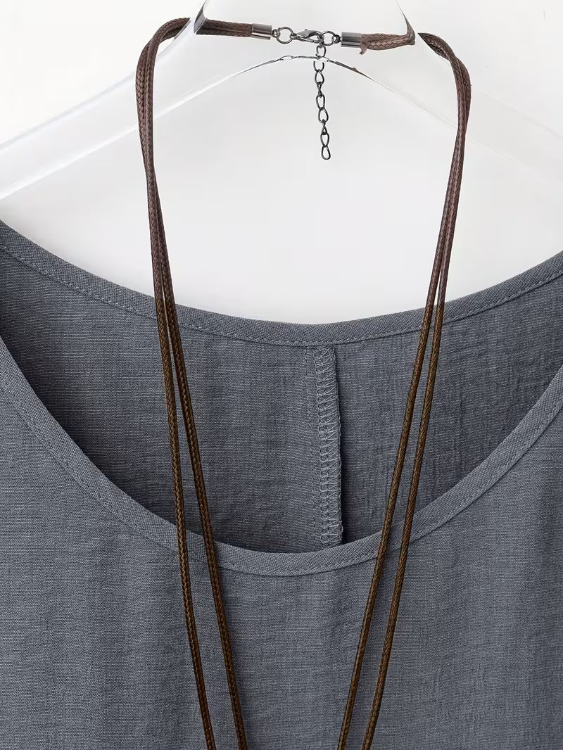 Neck Long Sleeve Bell Sleeve Shirt.
