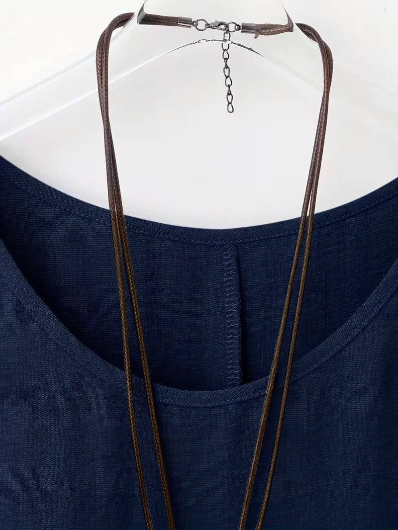 Neck Long Sleeve Bell Sleeve Shirt.