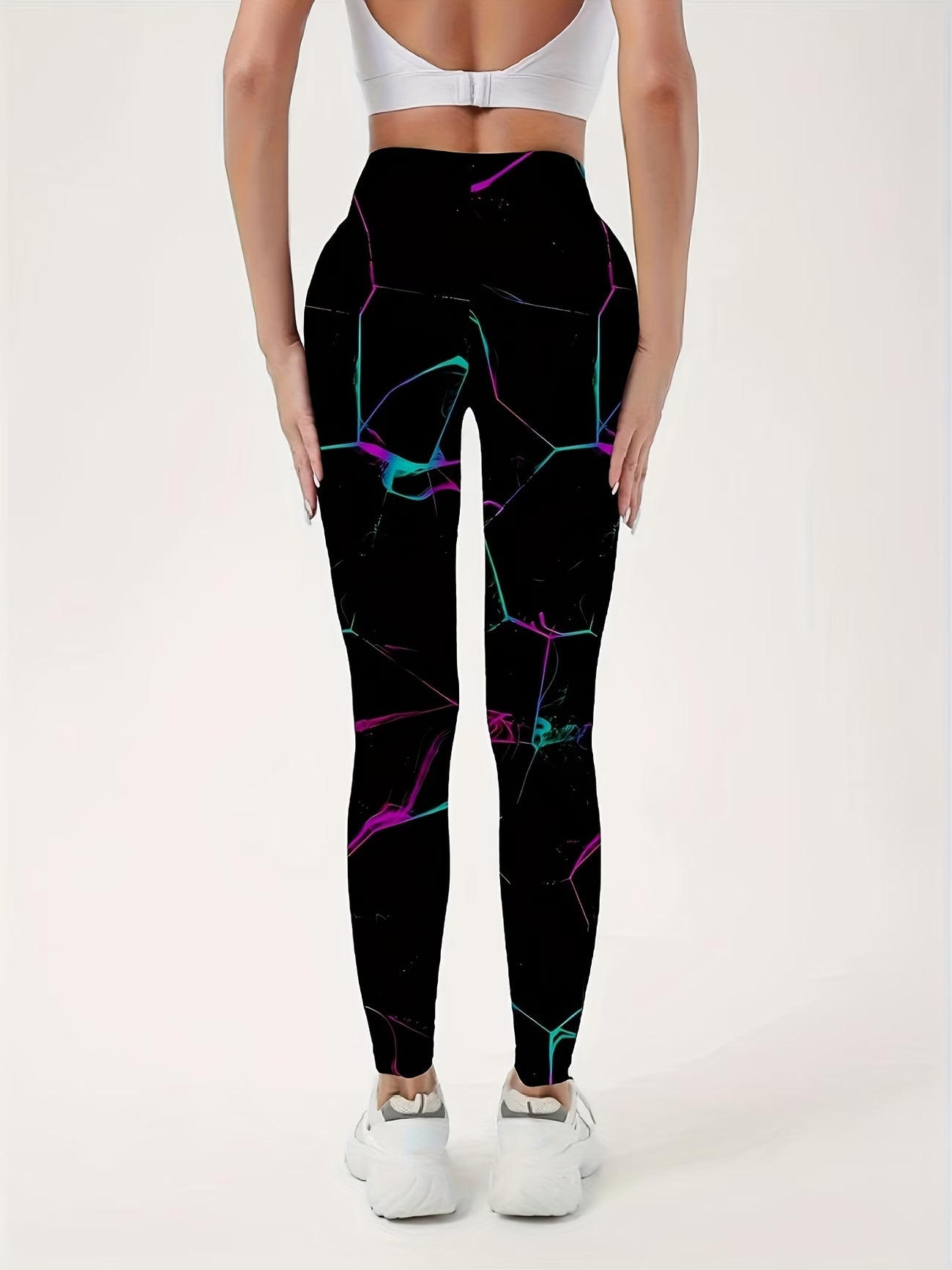Neon Green & Purple Striped Legging.