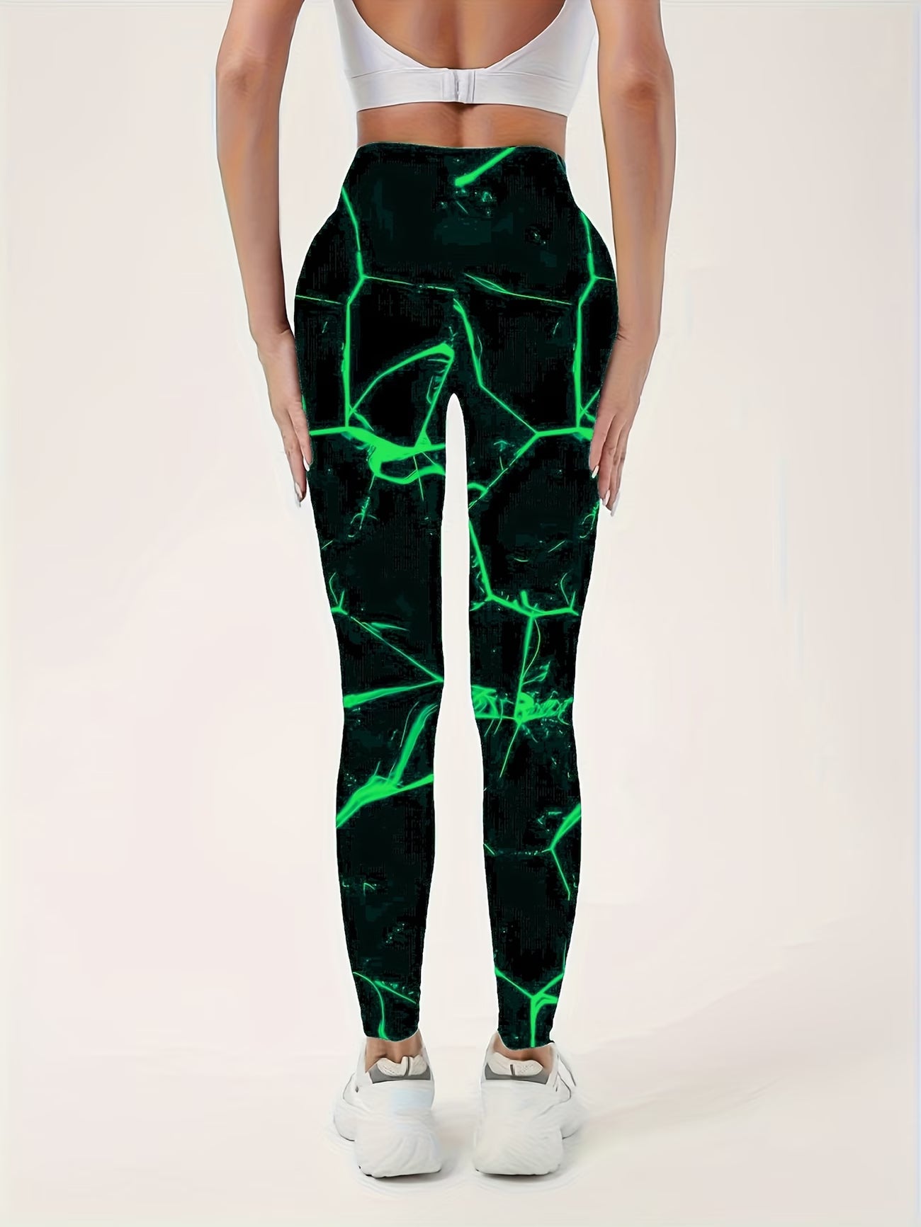 Neon Green & Purple Striped Legging.