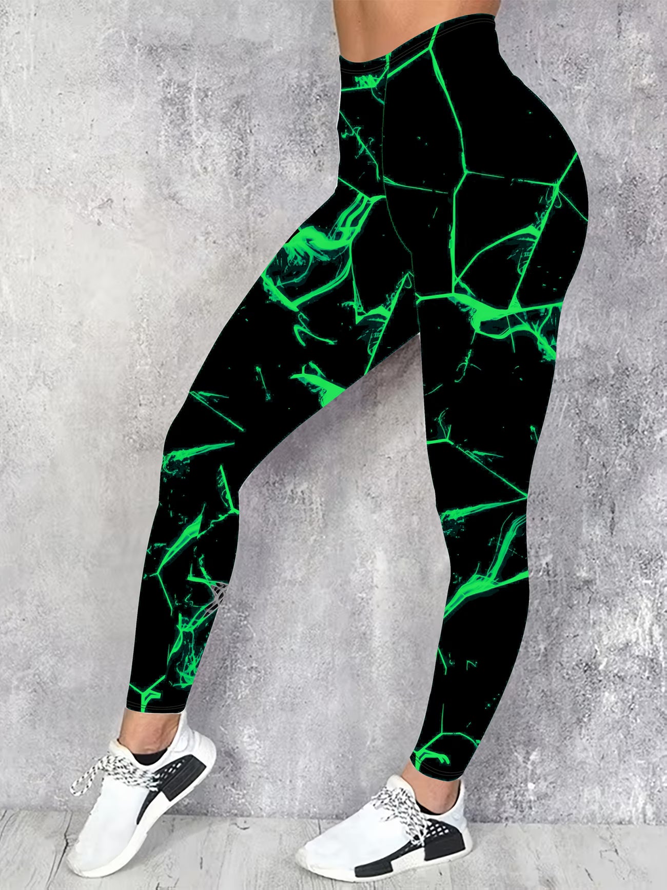 Neon Green & Purple Striped Legging.