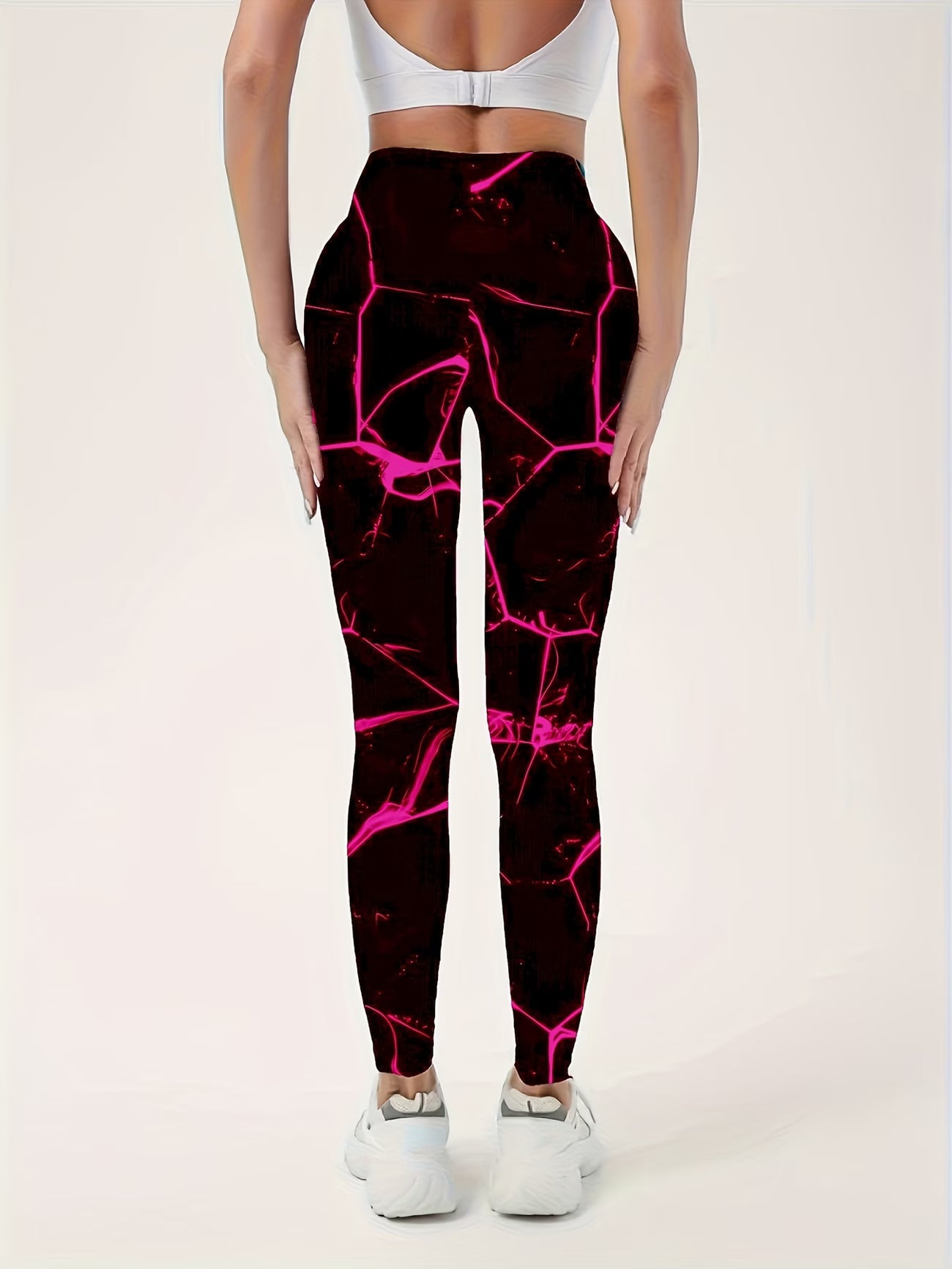 Neon Green & Purple Striped Legging.