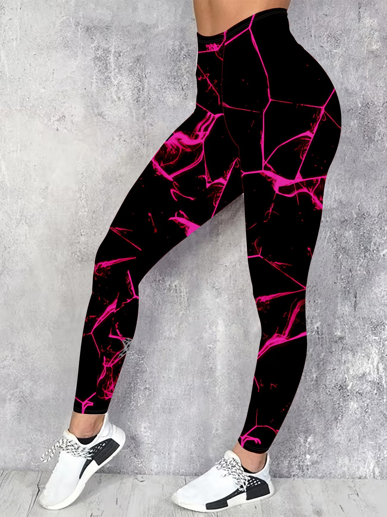 Neon Green & Purple Striped Legging.
