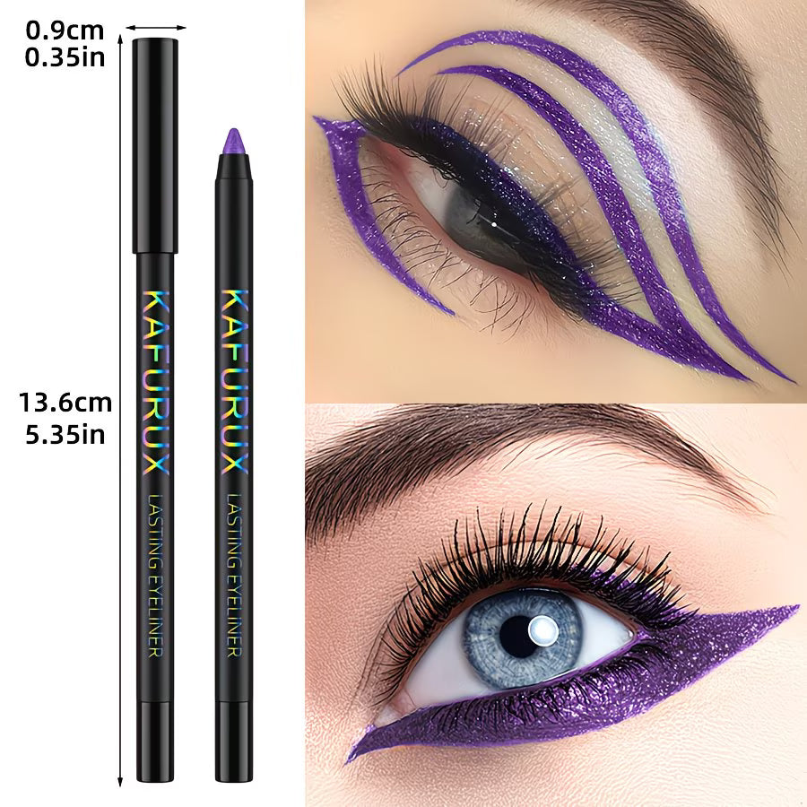 Non-Sticky Purple Liquid Eyeliner & Blendable Shadow.