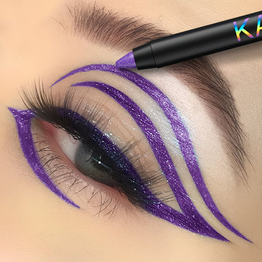 Non-Sticky Purple Liquid Eyeliner & Blendable Shadow.