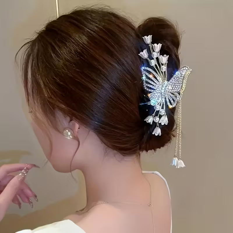 Oversized Metal Tassel Hairpins for Women.