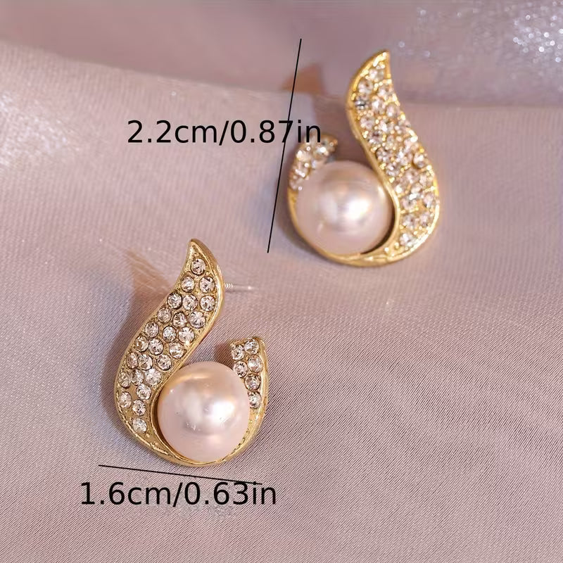 Pair French-Style Elegant Minimalist Large Statement Earrings.