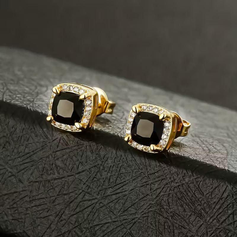 Pair Of Square Retro Fashion Versatile High-end 6mm Earrings.