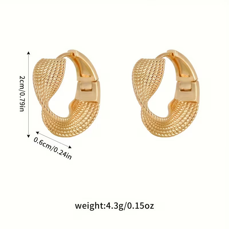 Pair of European And American Fashion Woven Wave Earrings.