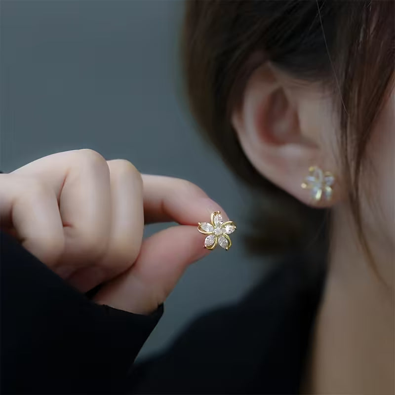Charming Studs Elegant Floral Copper Earrings.