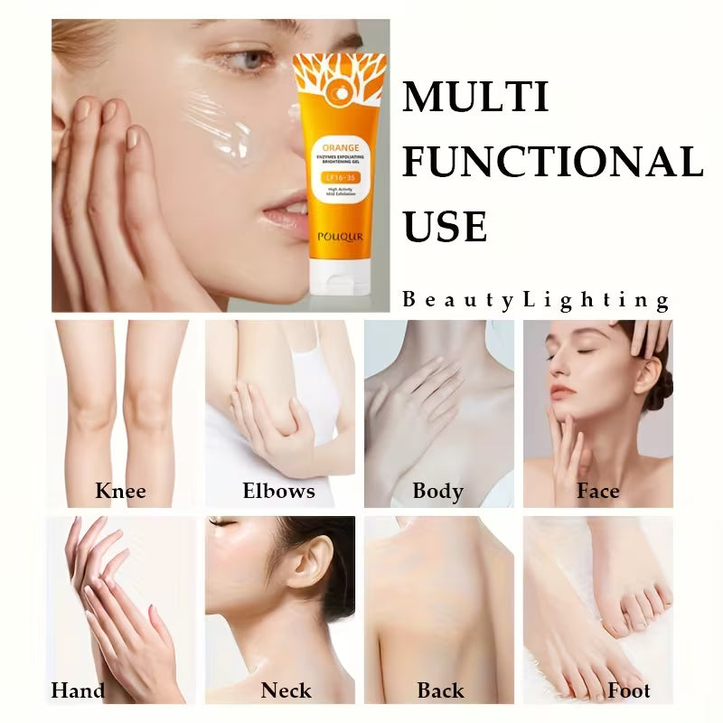 Plant-Powered Brightening Polish for Face & Body Exfoliating Gel.