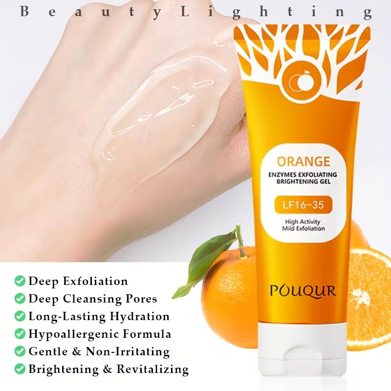 Plant-Powered Brightening Polish for Face & Body Exfoliating Gel.