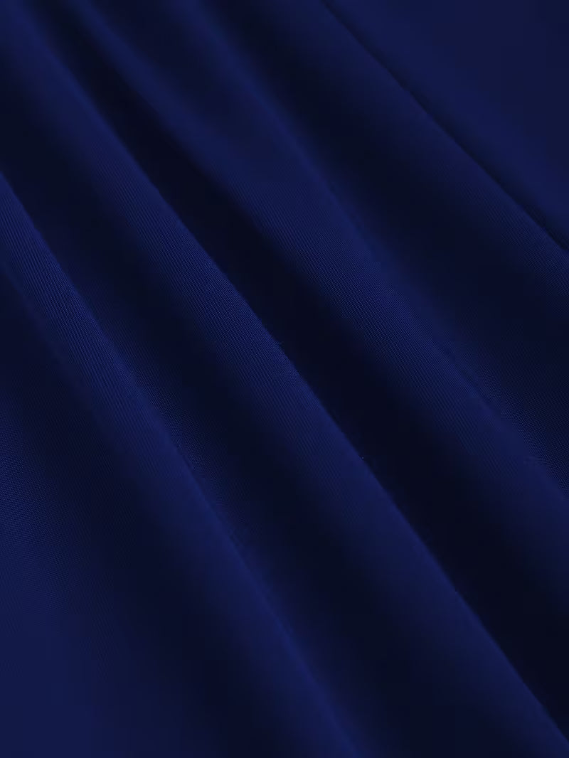 Pleated Cross-Shoulder Strap Dress.