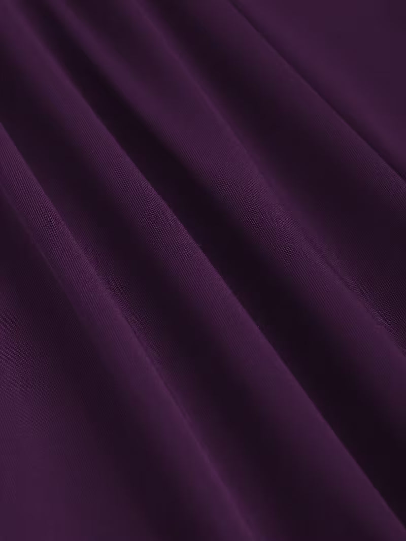 Pleated Cross-Shoulder Strap Dress.