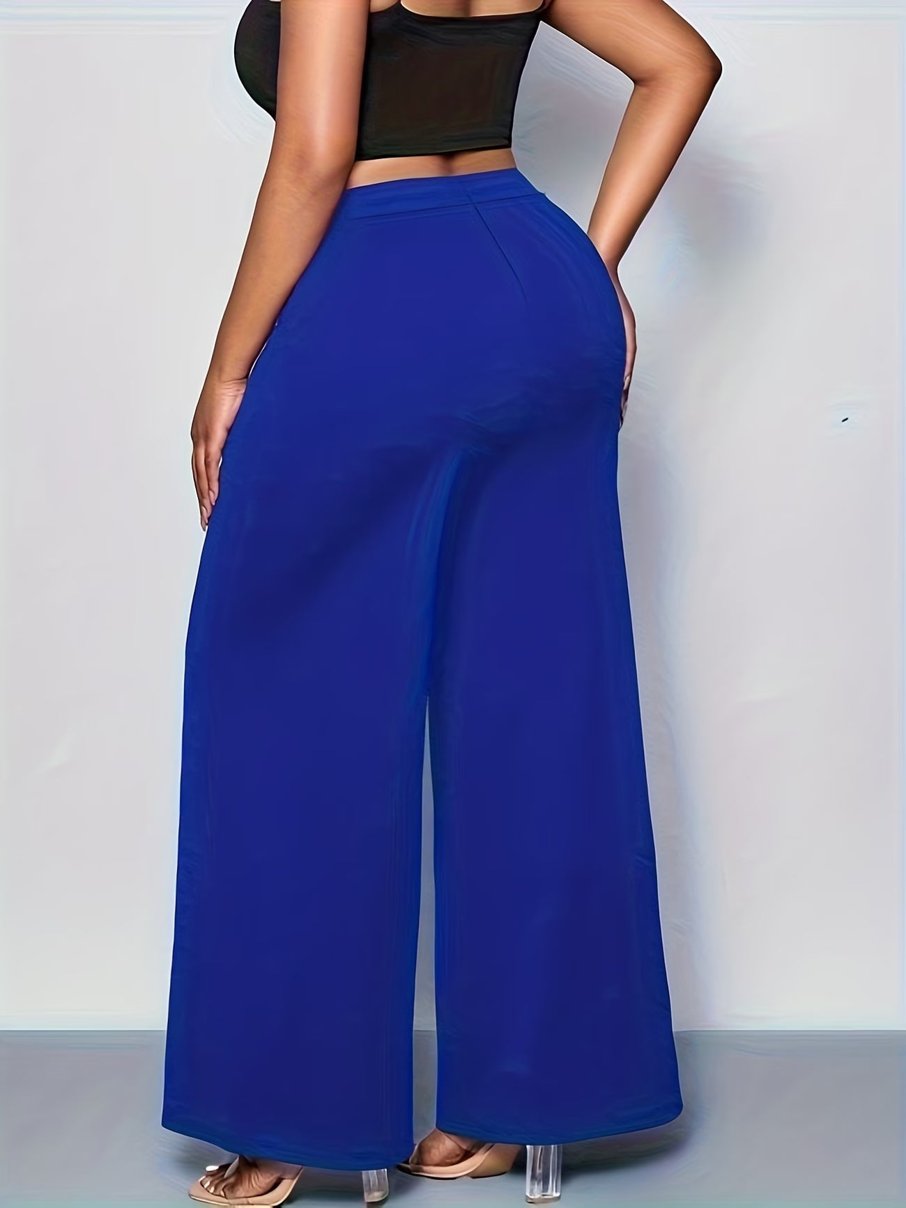 Plus-Size High-Elasticity Wide-Leg Trouser.