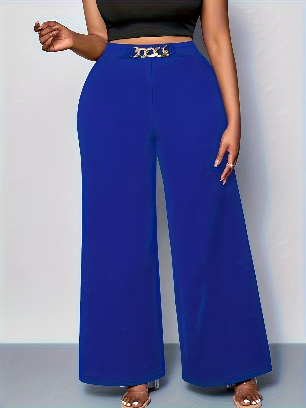 Plus-Size High-Elasticity Wide-Leg Trouser.