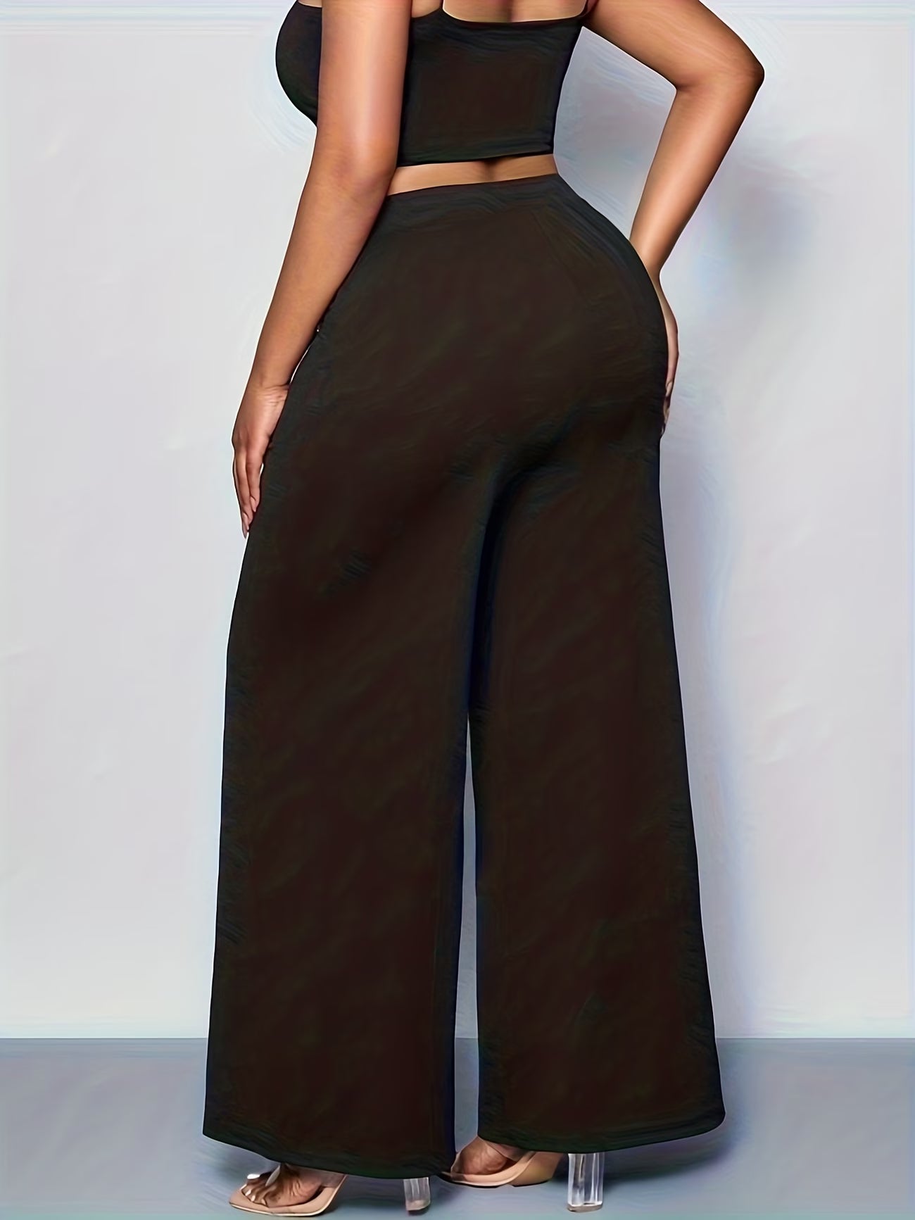 Plus-Size High-Elasticity Wide-Leg Trouser.
