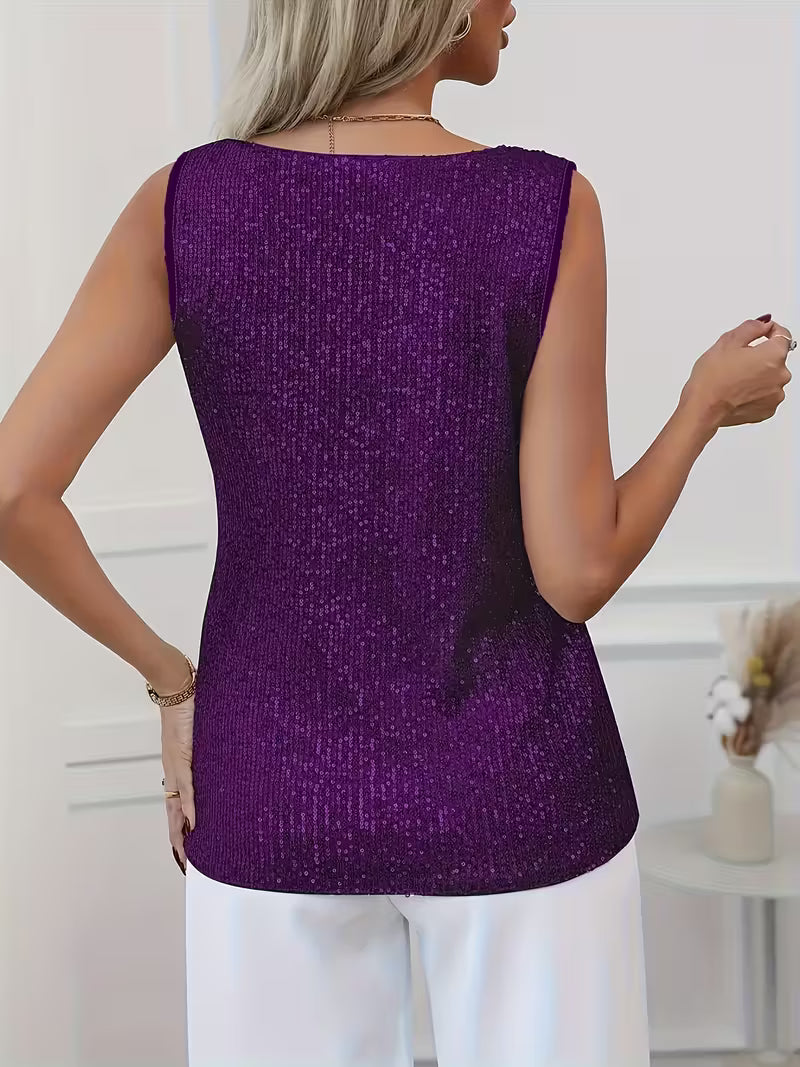Plus Size Elegant Sequin Tube Tops.