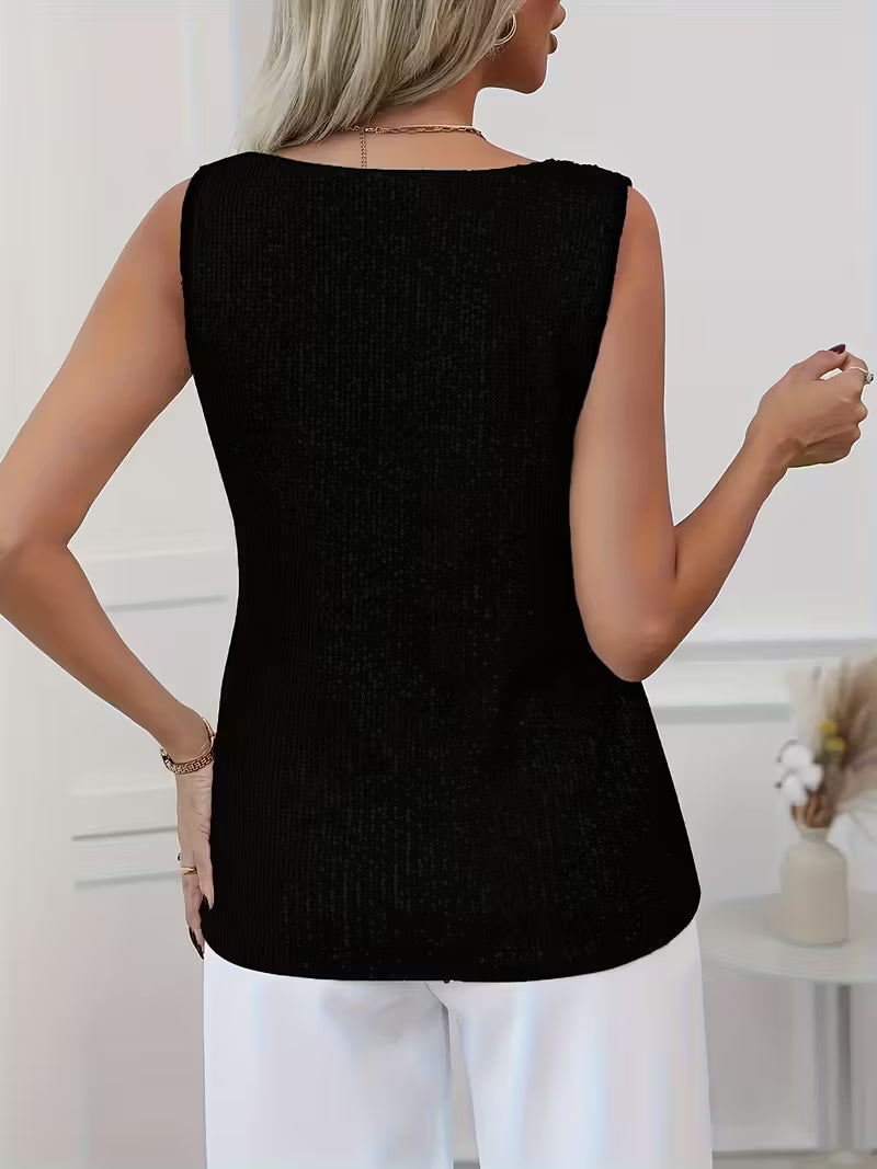 Plus Size Elegant Sequin Tube Tops.