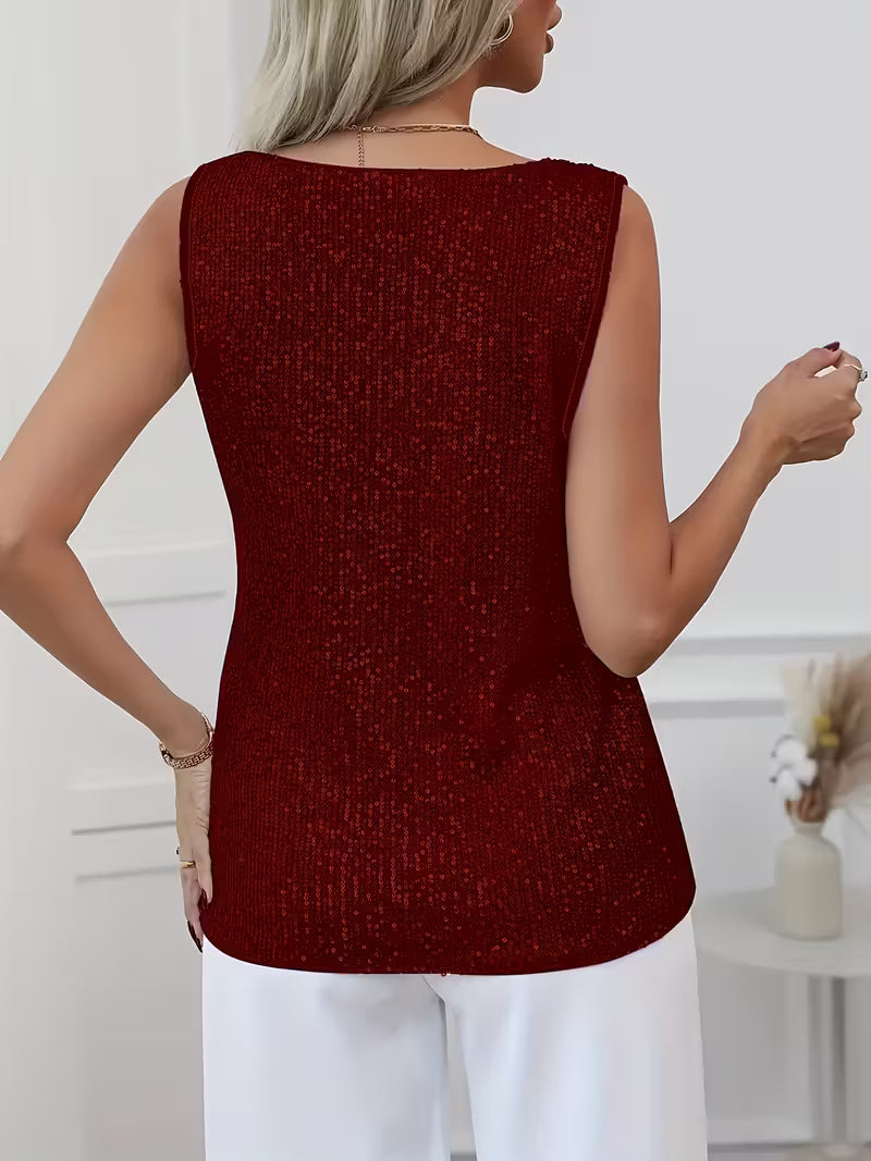 Plus Size Elegant Sequin Tube Tops.