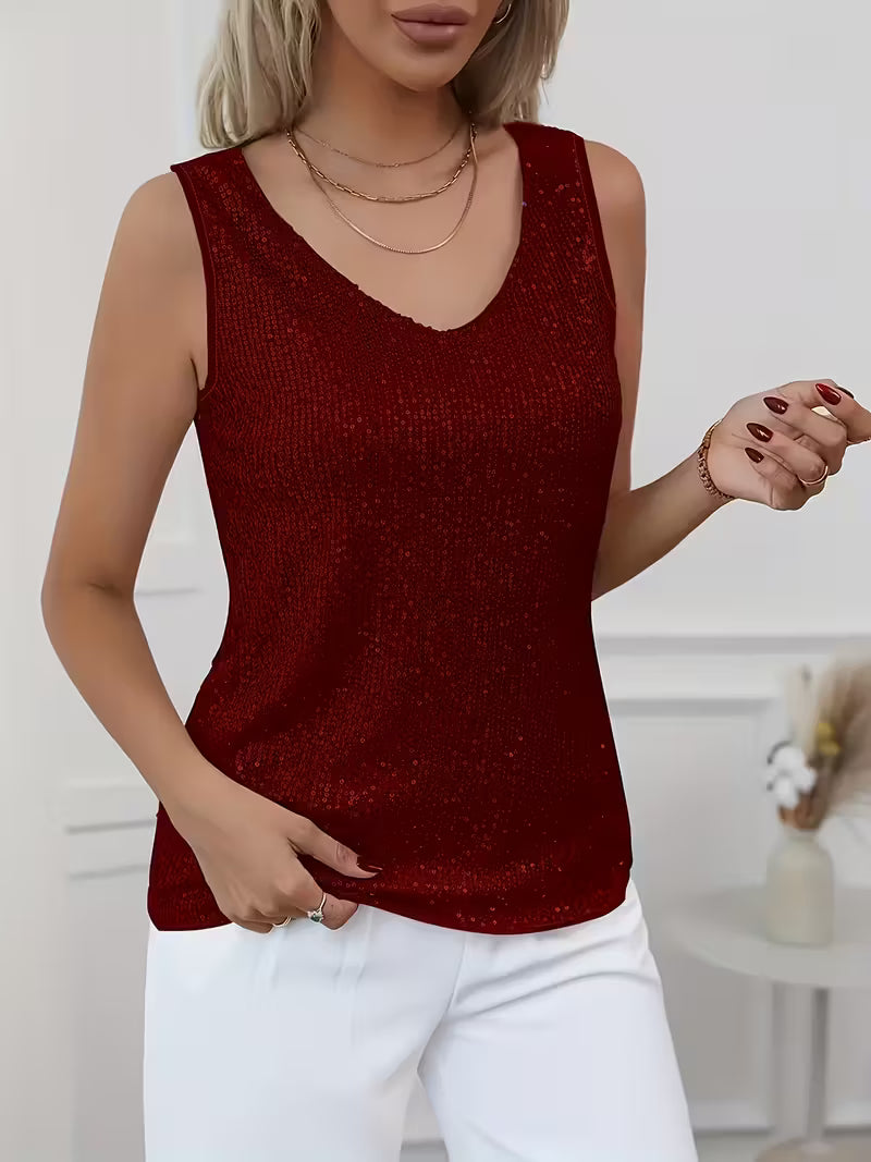 Plus Size Elegant Sequin Tube Tops.